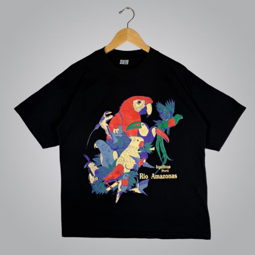 Vintage Single Stitch Kike Iquitos Peru Rio Amazonas Men’s Graphic Tee XL